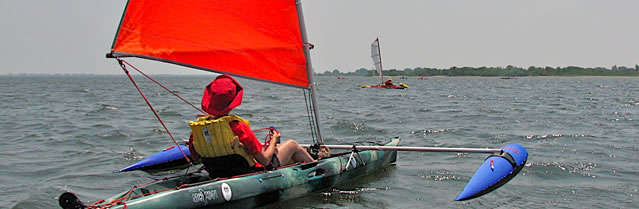 kayak sailing with BSD canoe sails
